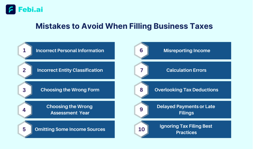 top 10 mistakes to avoid when filling business taxes